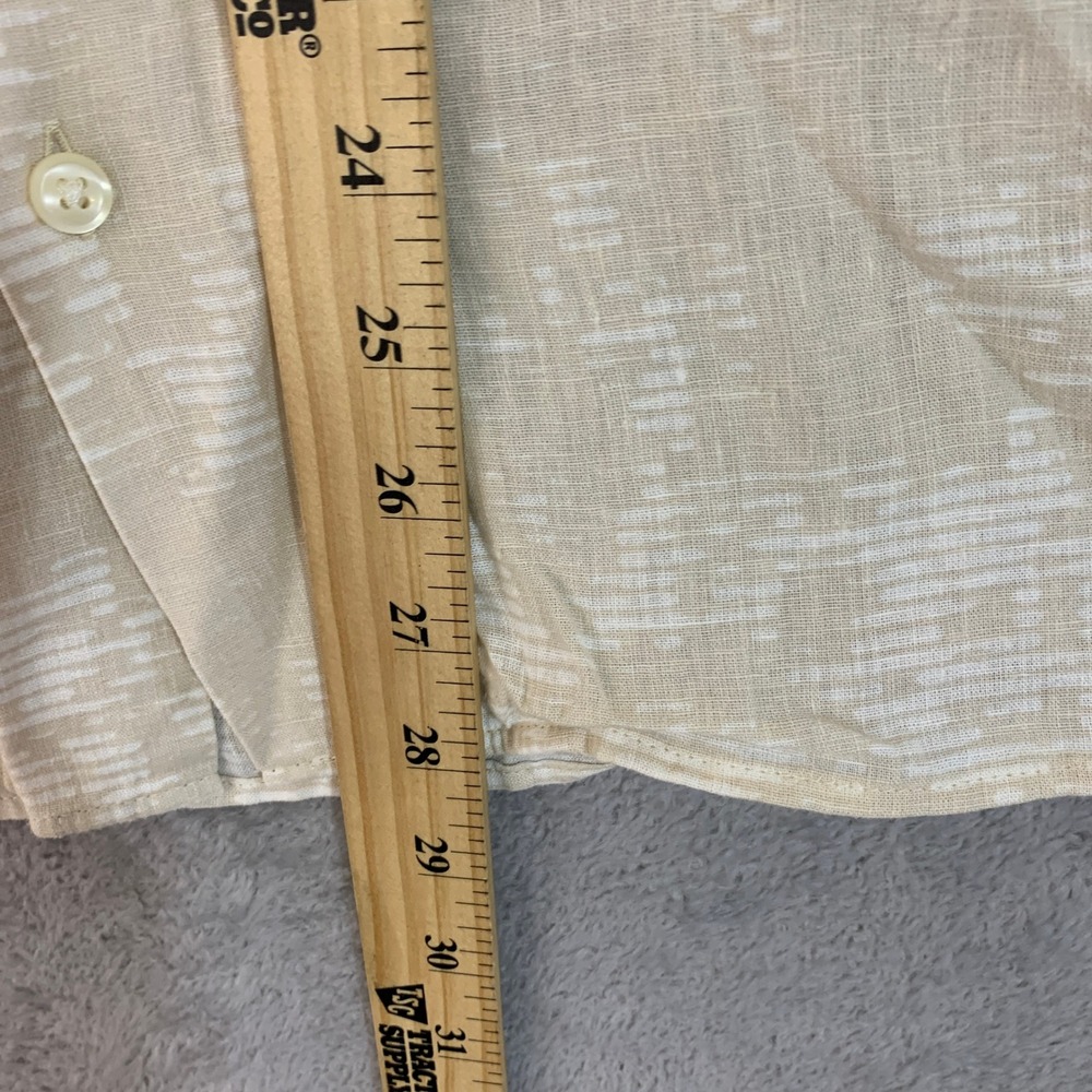 NWT Calvin Klein Classic Fit Button Down Shirt Men's Medium Beige Linen Blend - Picture 3 of 9